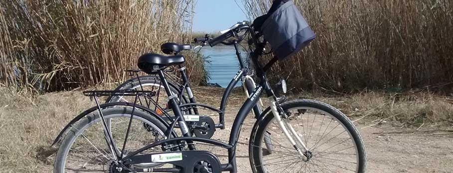 Pedalant vora el riu Delta Ebre