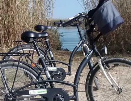 Pedalant vora el riu Delta Ebre